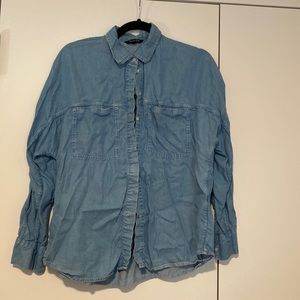 Massimo Dutti denim chambray button up shirt